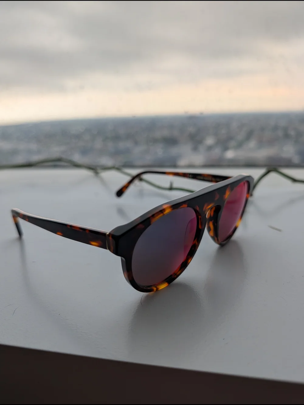 RetroSuperFuture Racer Montana Tortoiseshell Sunglasses Purple Mirrored Lenses